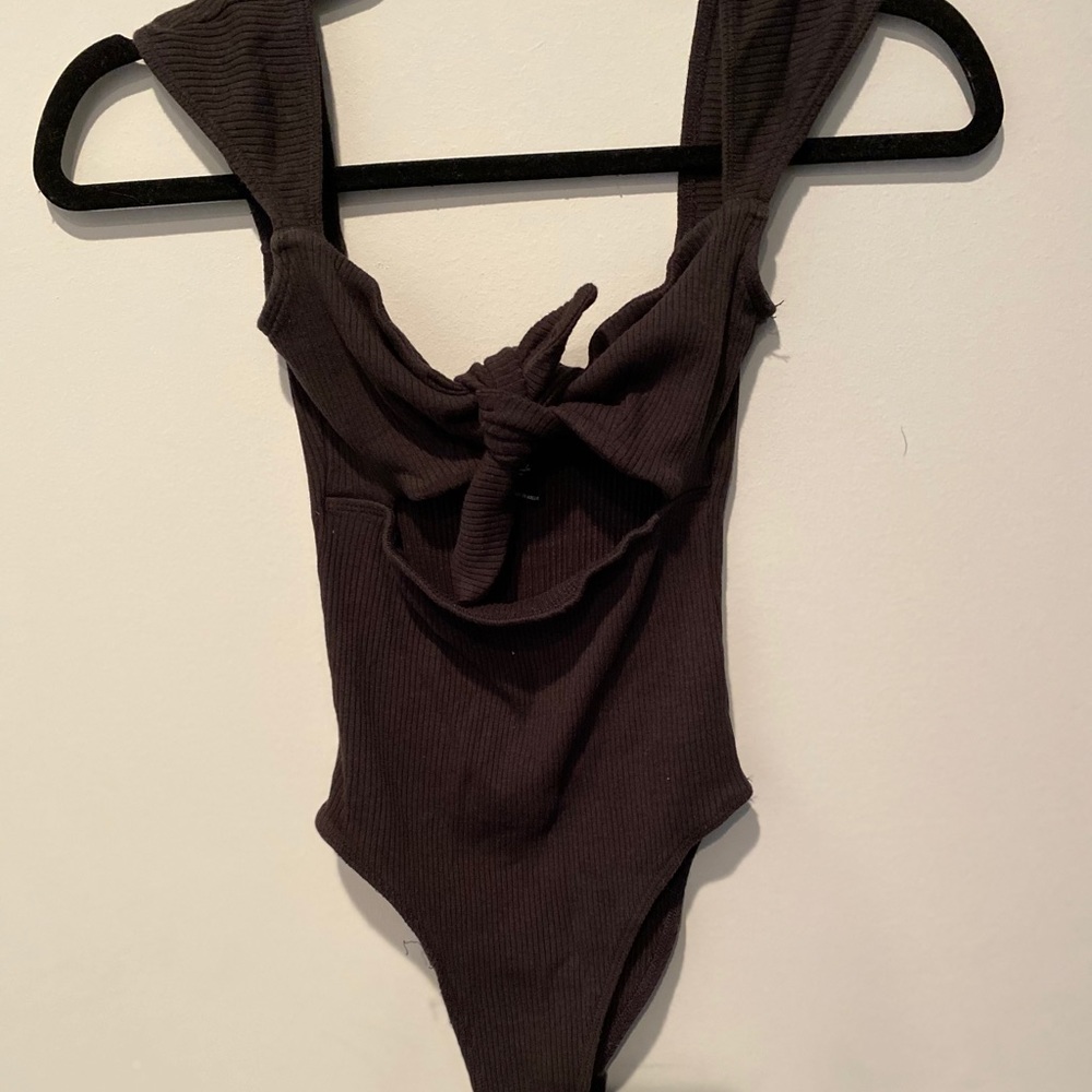 Out From Under (UO) tie front open back body suit